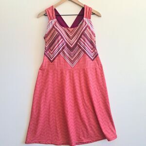 Prana Phoebe Viola Pixie Athletic Sleeveless Tank Active Dress Large Coral Pink